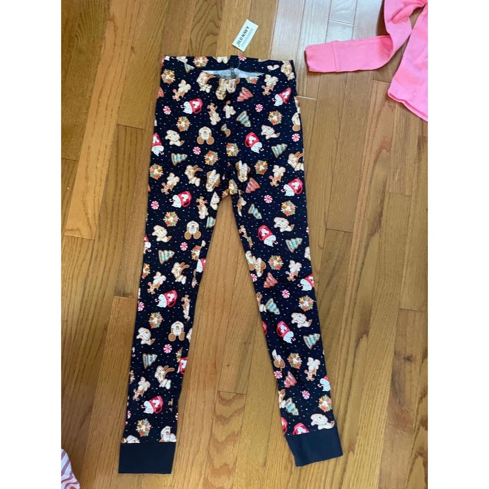 Old Navy Disney Girls Pink Joy Minnie Mouse Gingerbread Holiday Pajama Set L‎ 10